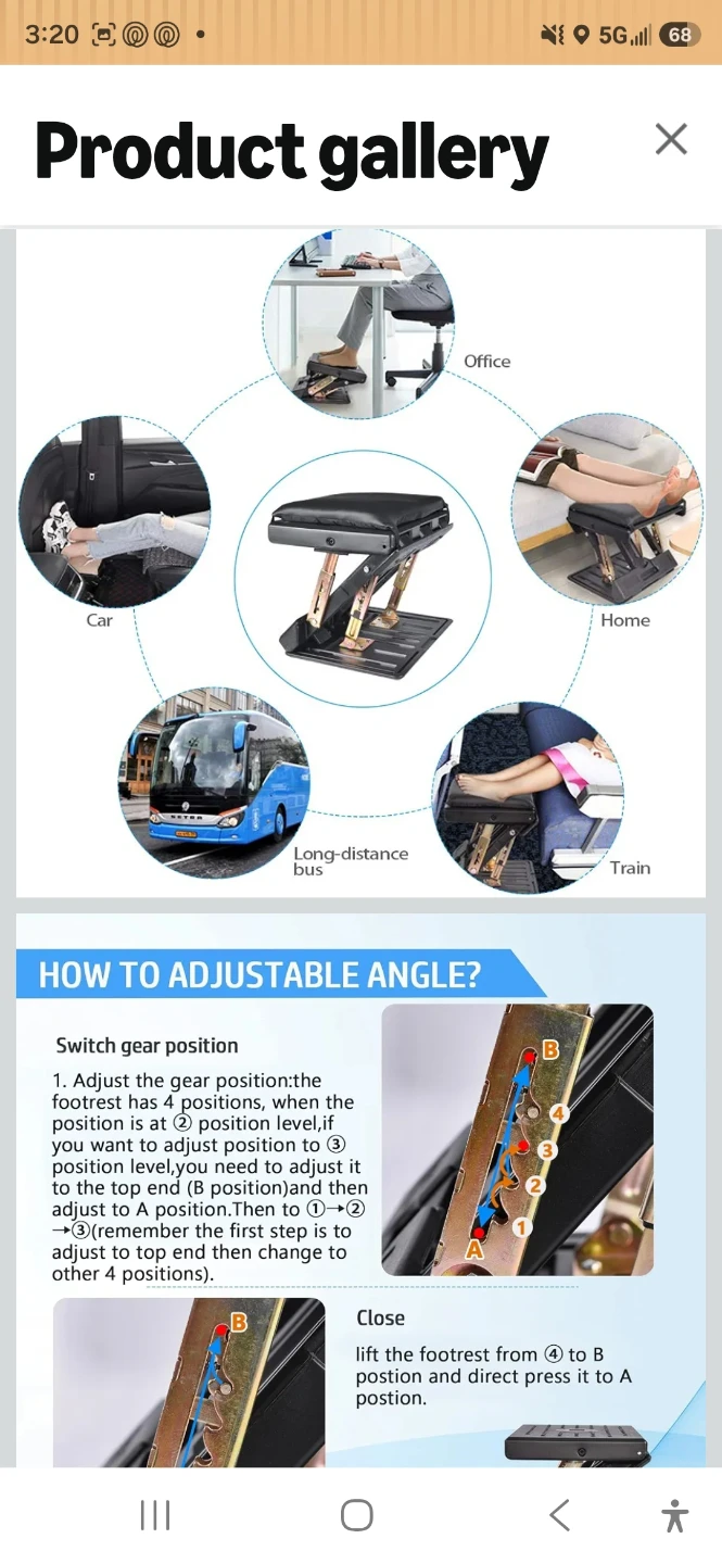 Adjustable Ergonomic Footrest - photo 4