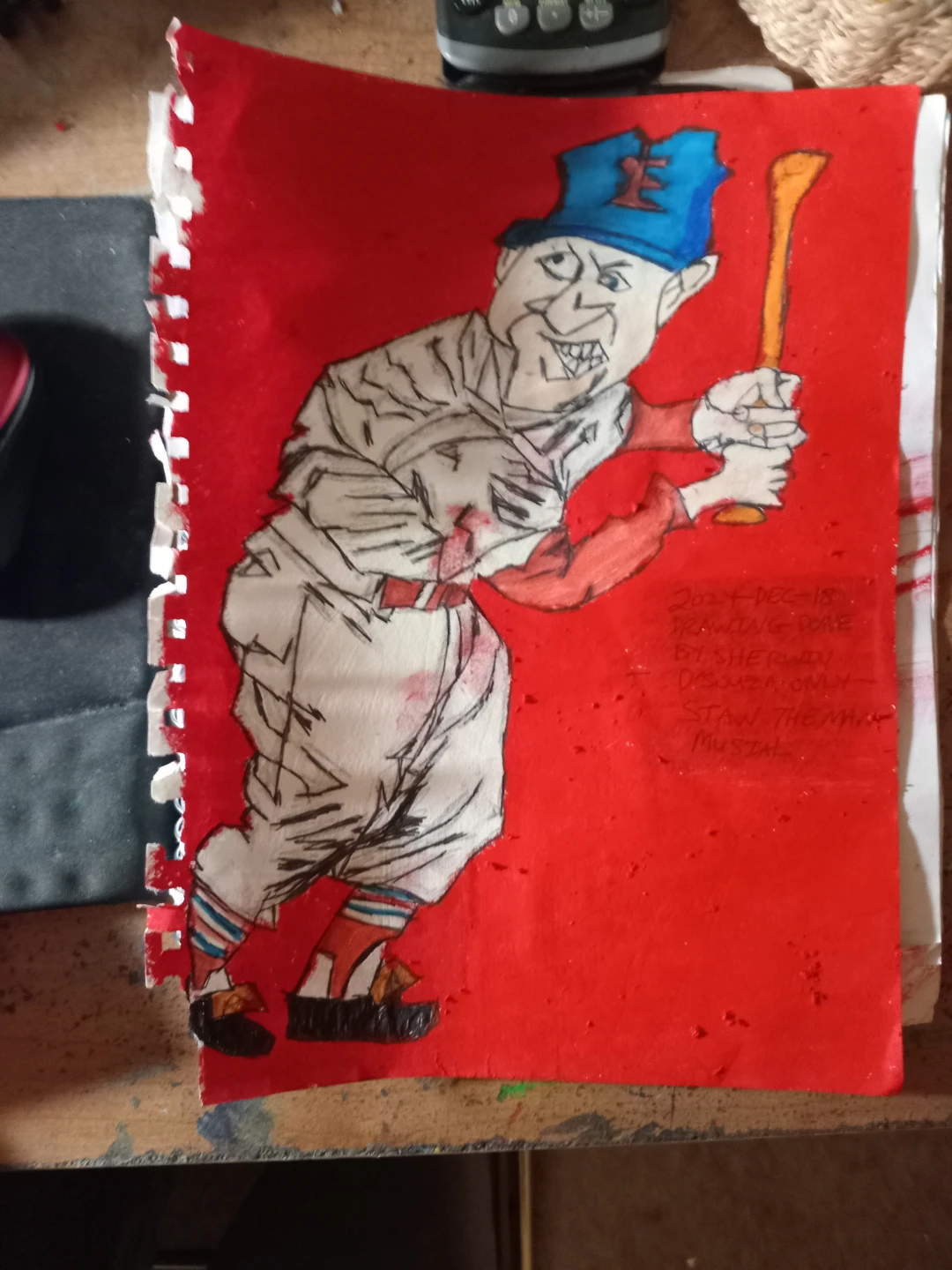 STAN MUSIL DRAWING BY CUSTOM ARTIST SHERWIN - photo 5