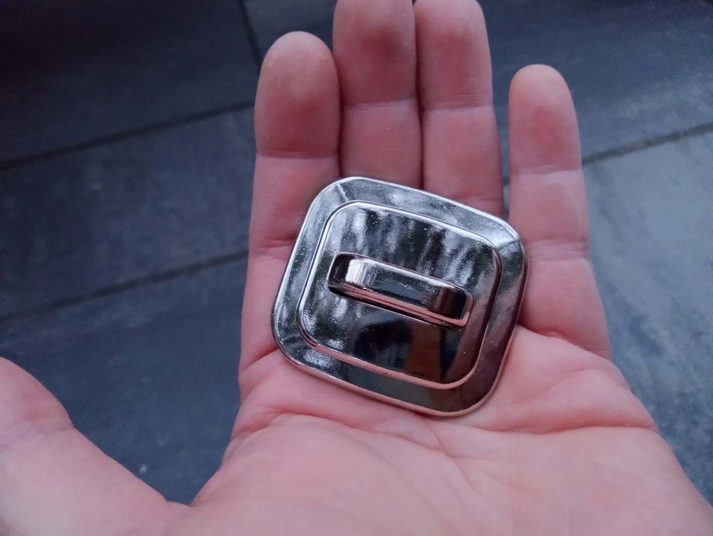 Chrome Plated Metal Belt Buckle Loop - photo 3