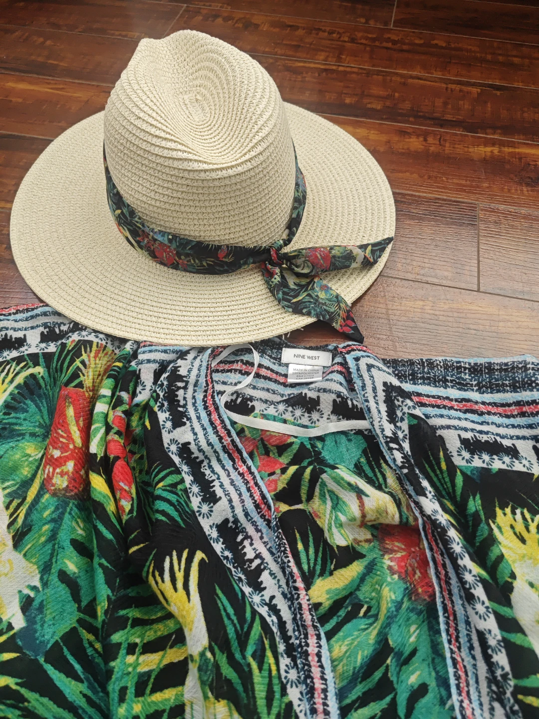 Nine West Floral Kimono and Hat Set - photo 4