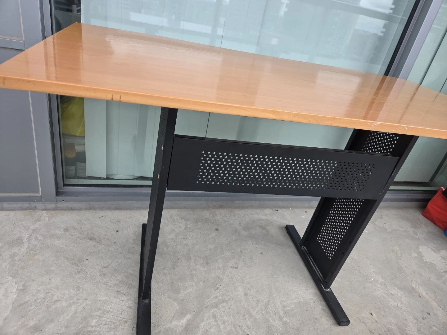 Wooden Desk with Black Metal Base - photo 4