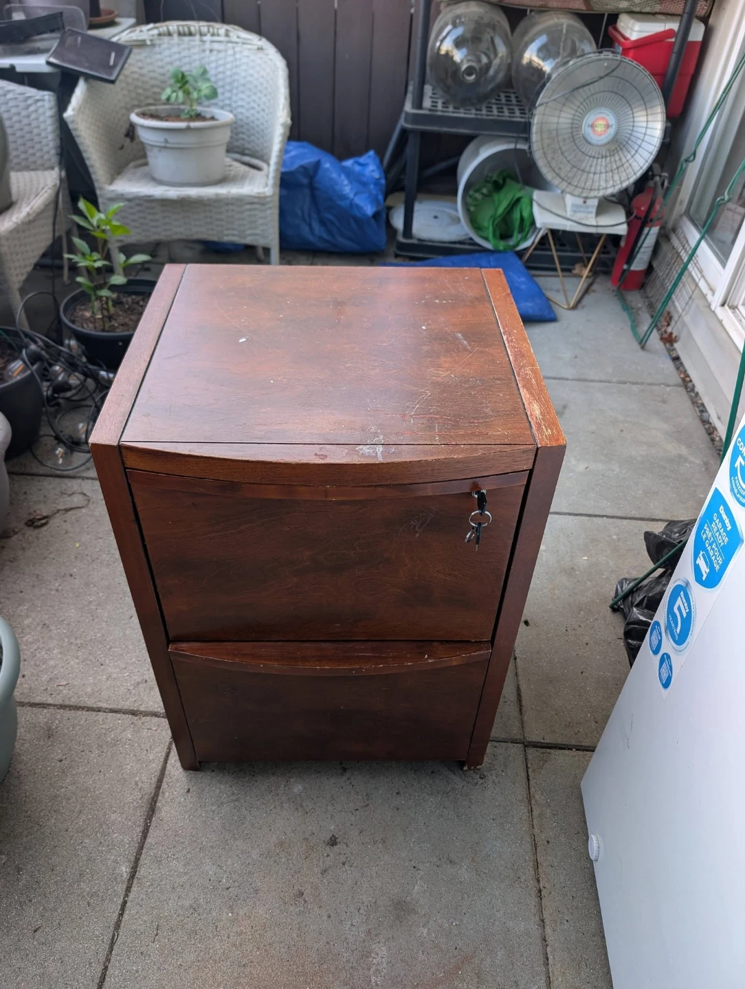 Wooden Two-Drawer Filing Cabinet