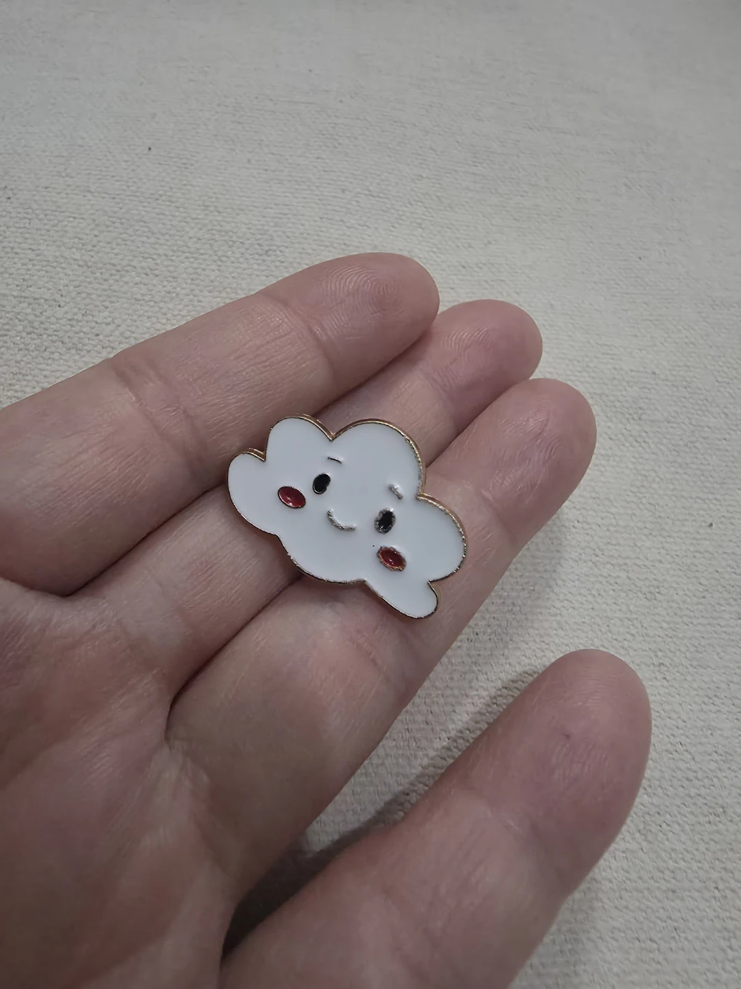 Cute Happy Cloud Enamel Pin 🏈