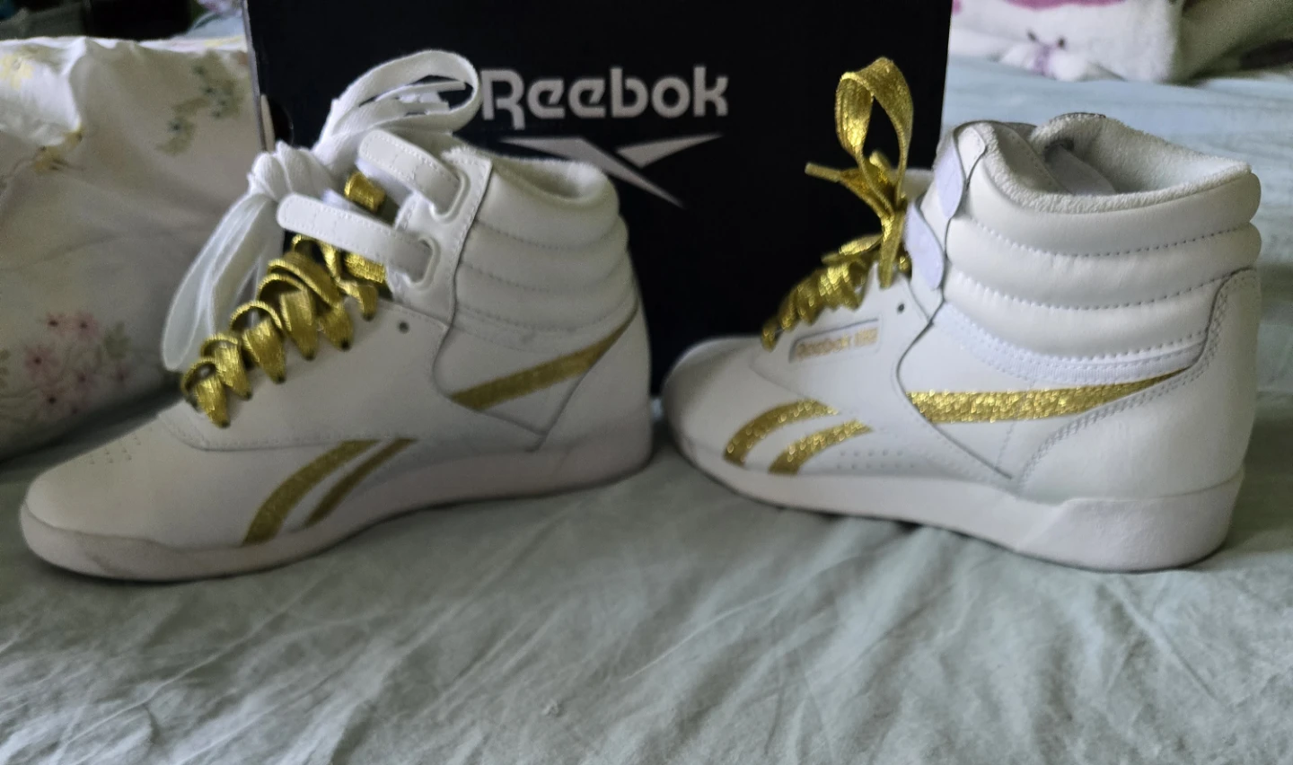 Reebok F/S Hi Women's Shoes White/Gold Size 8