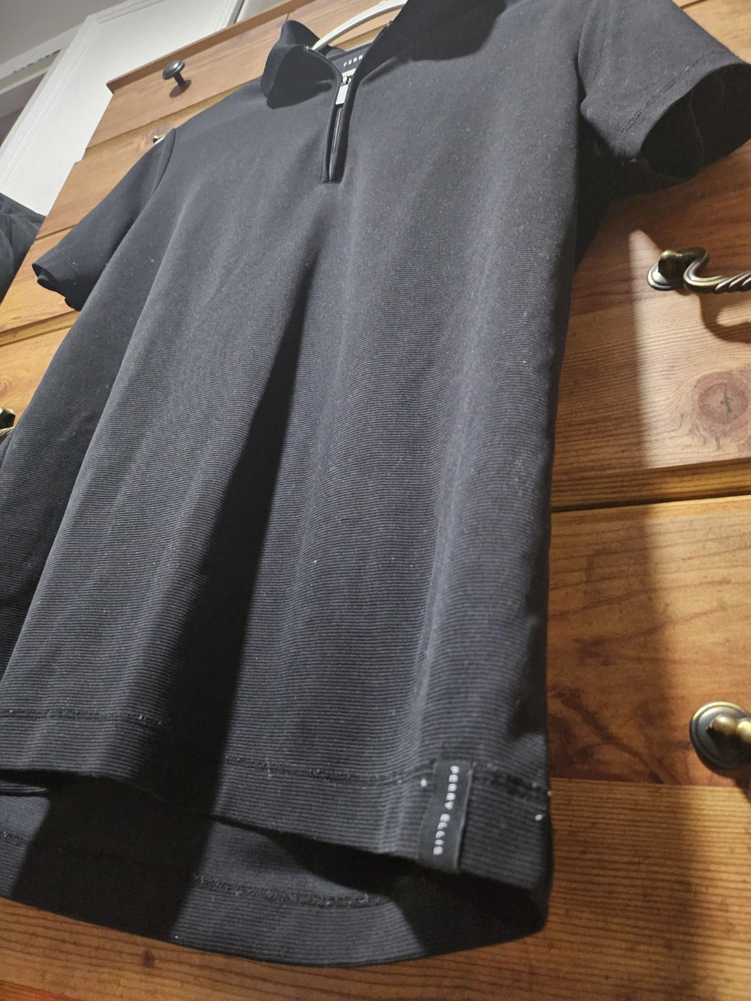 Ideal for Work - Perry Ellis Black Quarter-Zip Polo Shirt - photo 5