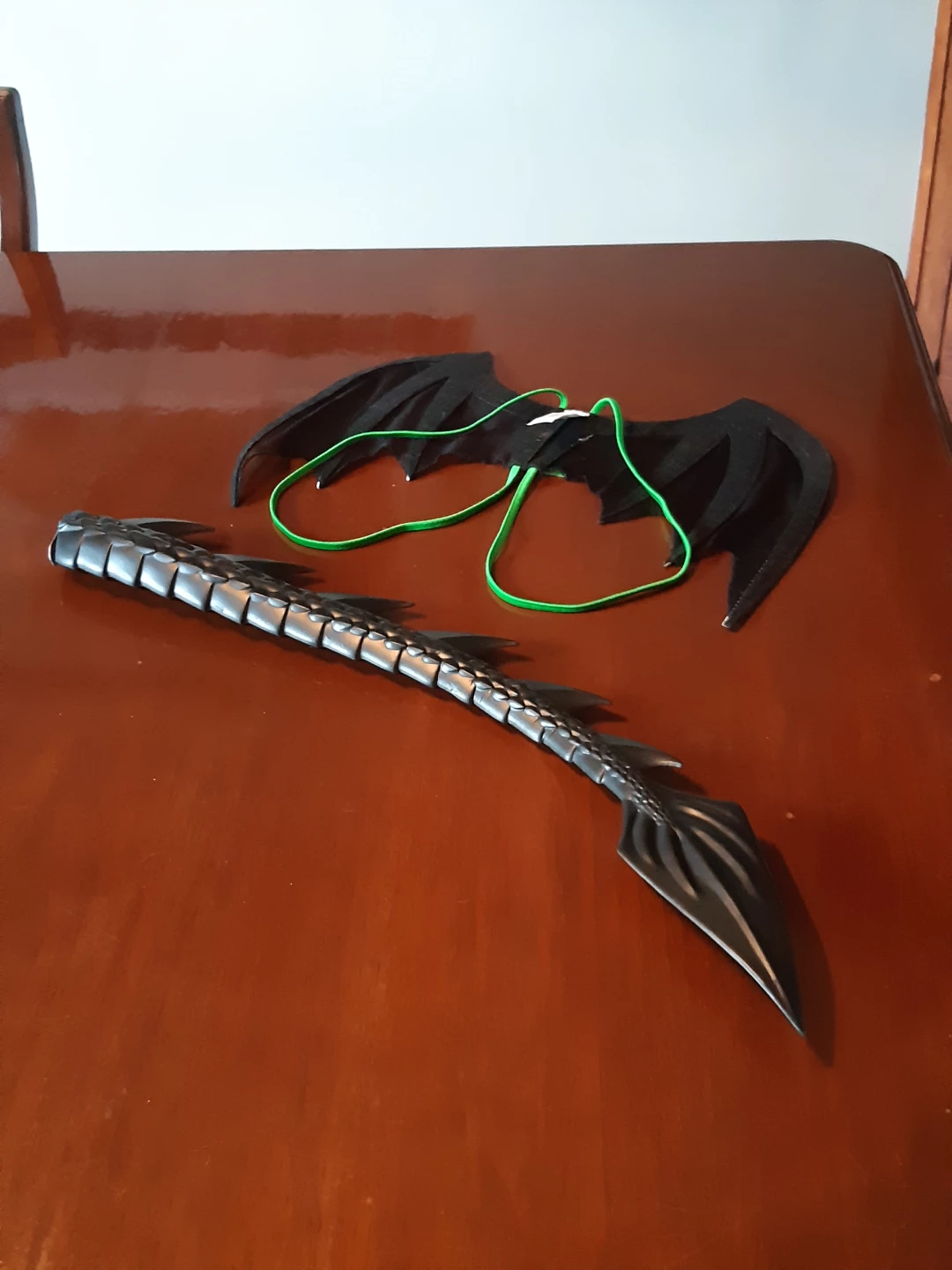 Black/Green Dragon wings and tail Costume Accessory Set - photo 2