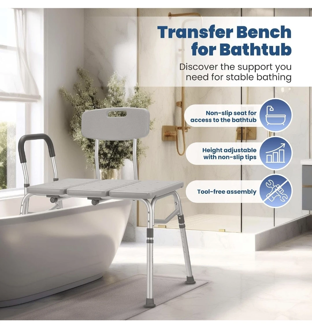 Careboda Adjustable Bathtub Transfer Bench - Model DR3142 - photo 3