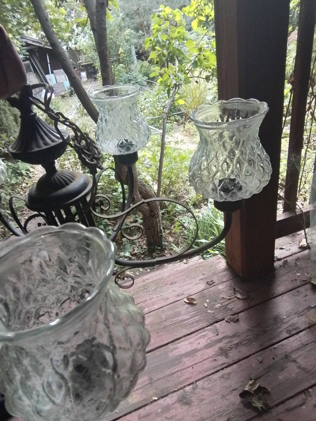 Vintage 5-Light Wrought Iron Chandelier - photo 4