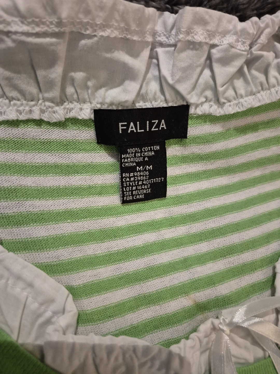 Faliza Green and White Striped Top - photo 5