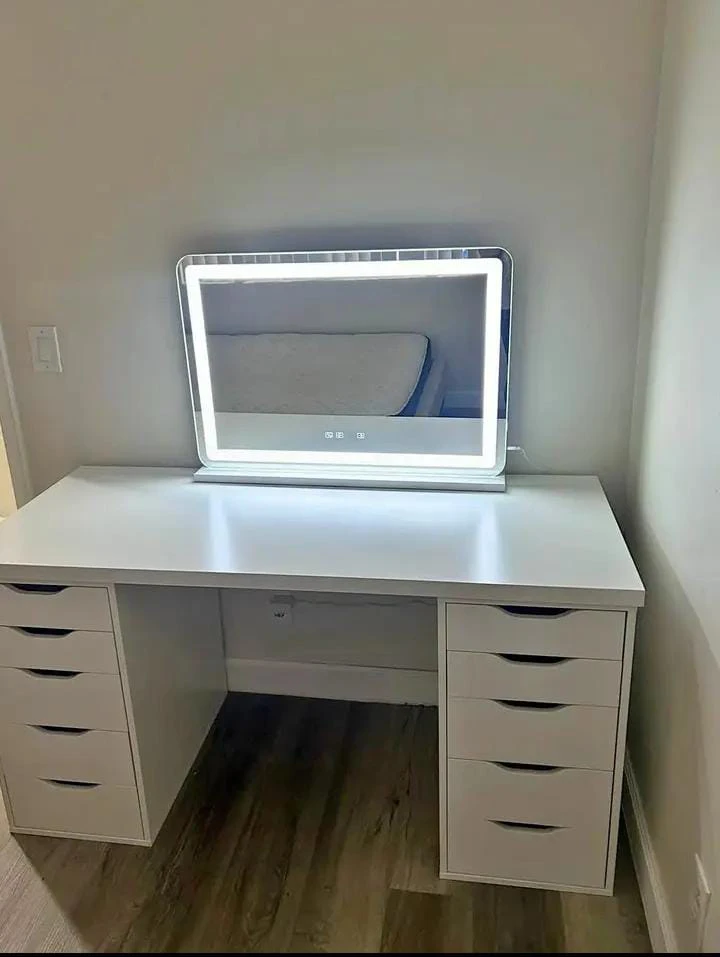 IKEA Alex Desk with LED Mirror - photo 2