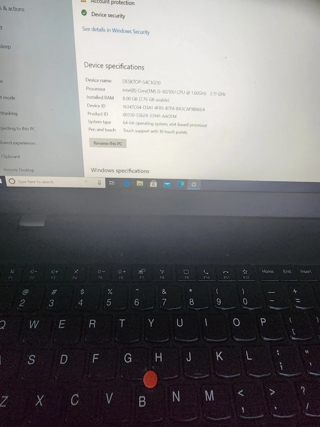 Lenovo ThinkPad T15 Laptop touch screen - photo 2