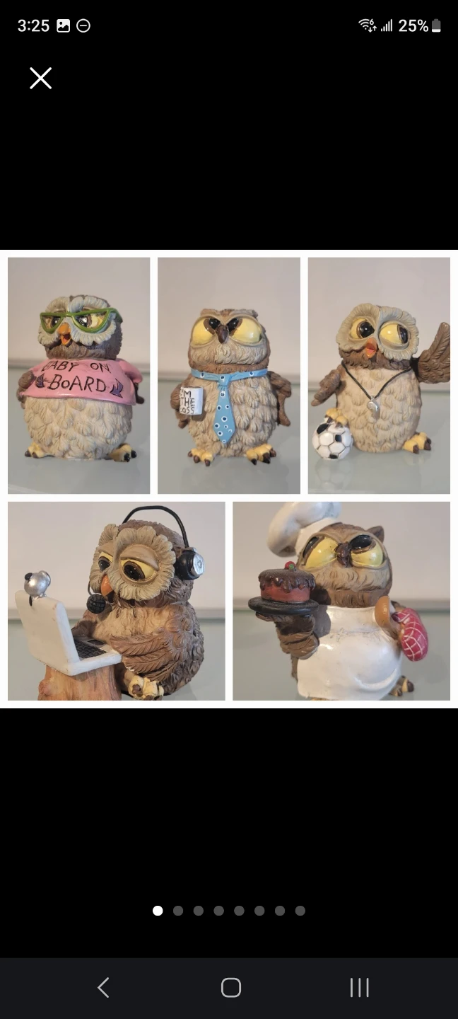 NEW Set of 5 Resin Owl Figurines