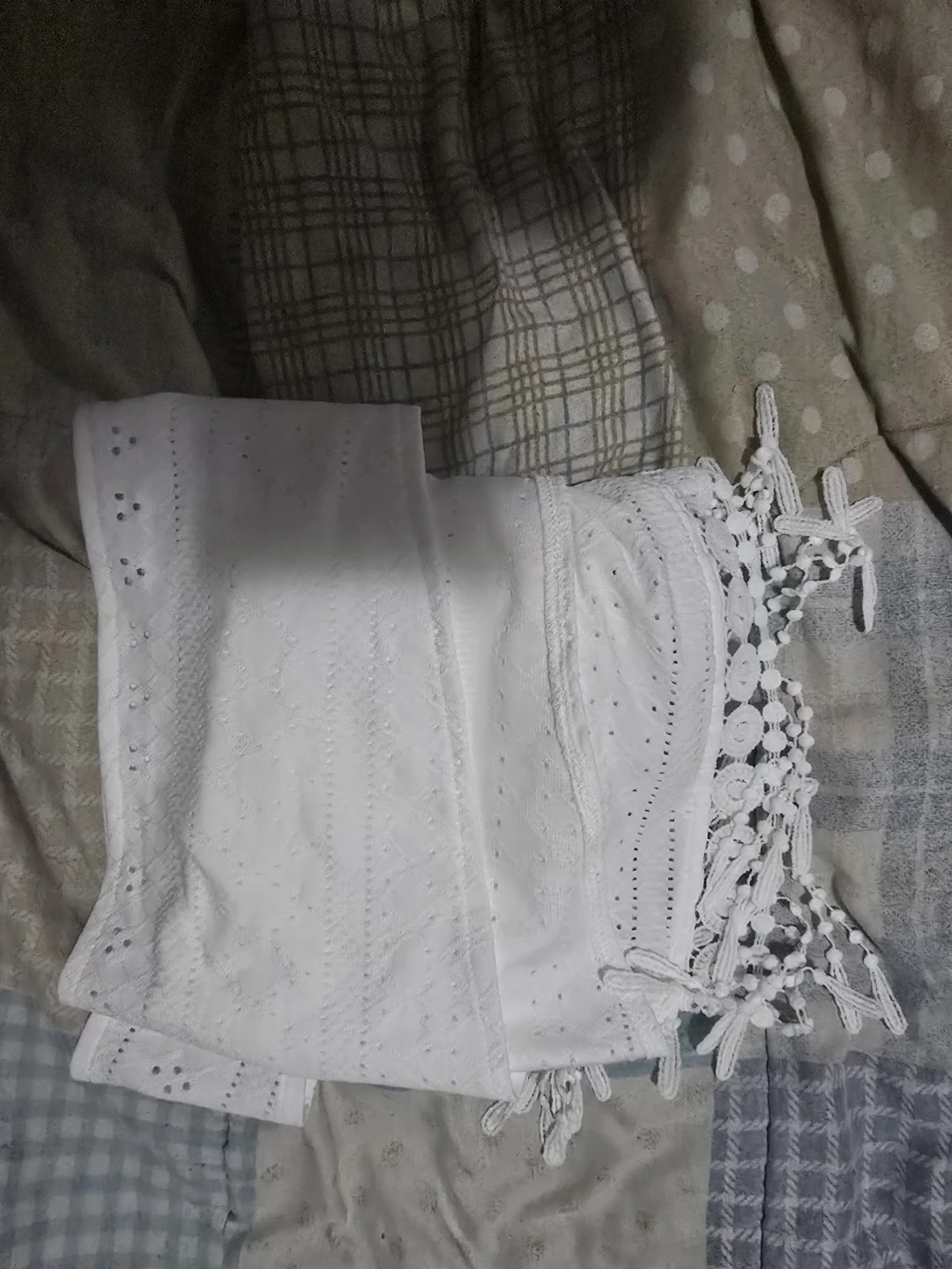 White Eyelet Crochet Halter Top - photo 2