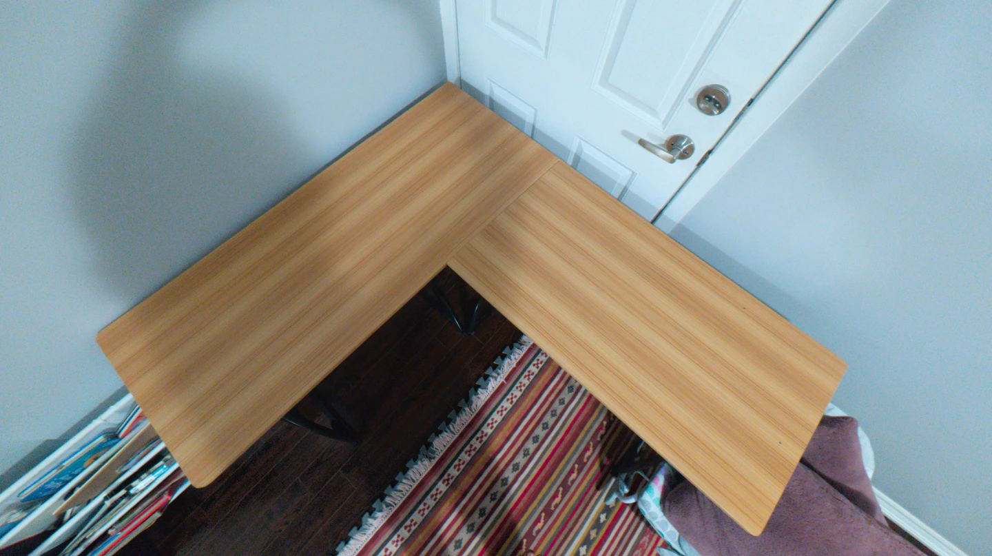 L-Shaped Study or Work Desk with Wood Finish - photo 2
