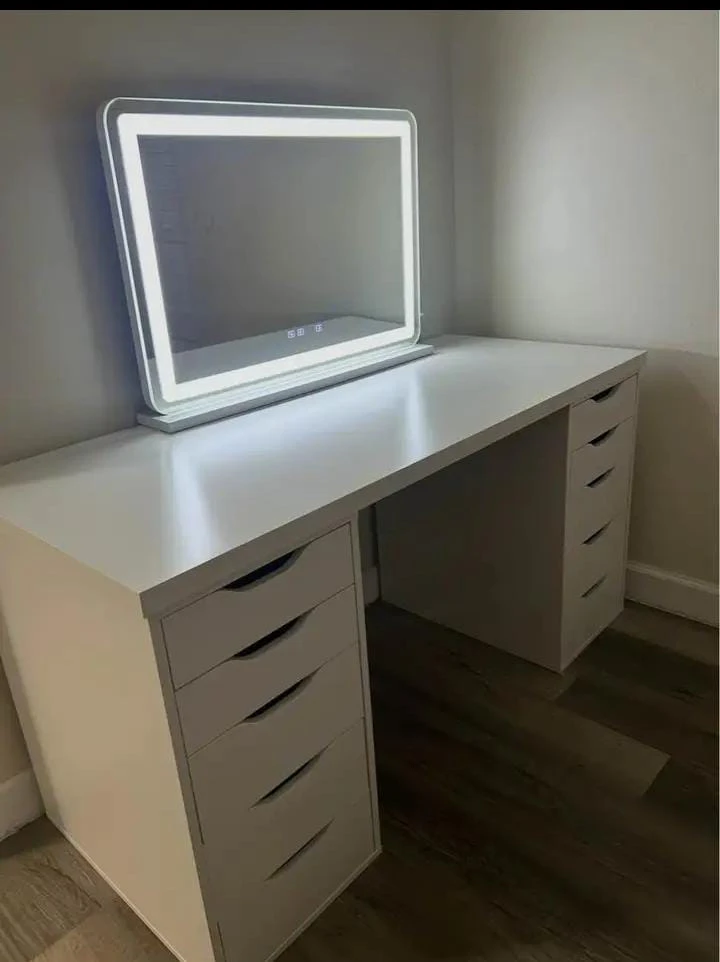 IKEA Alex Desk with LED Mirror - photo 4