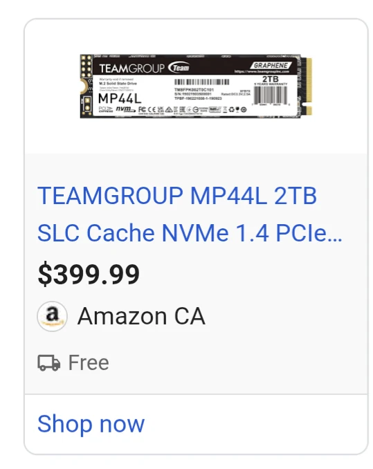 TeamGroup MP44L 2TB M.2 NVMe SSD - photo 2
