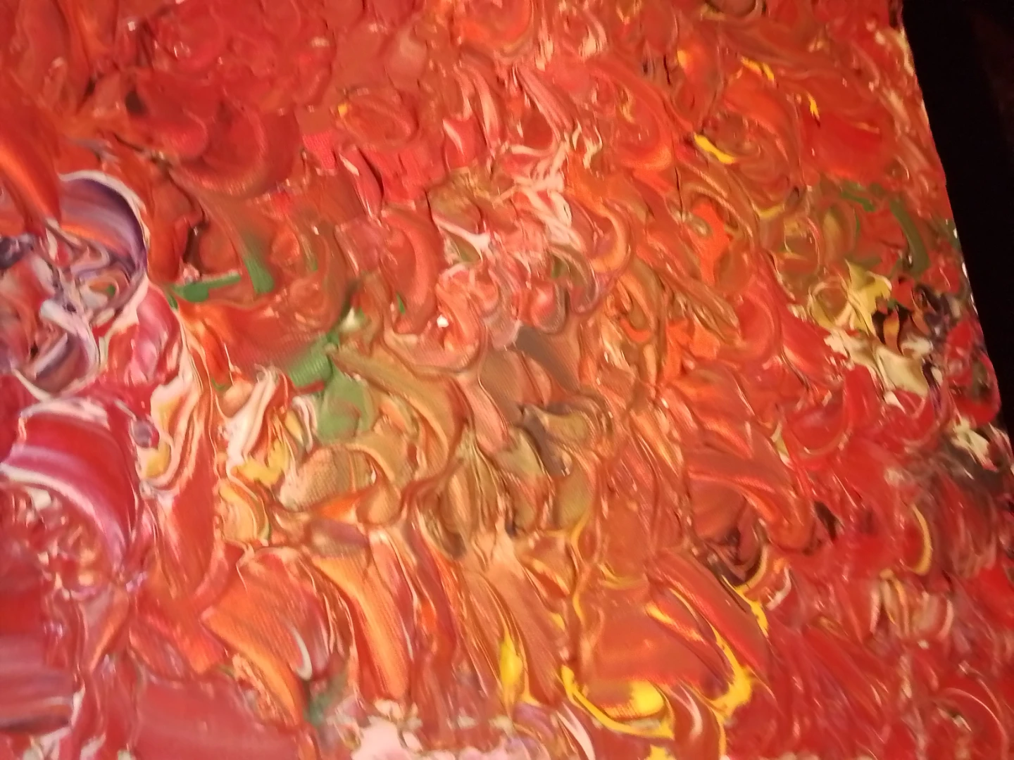 Abstract Textured Red Acrylic Painting - photo 4
