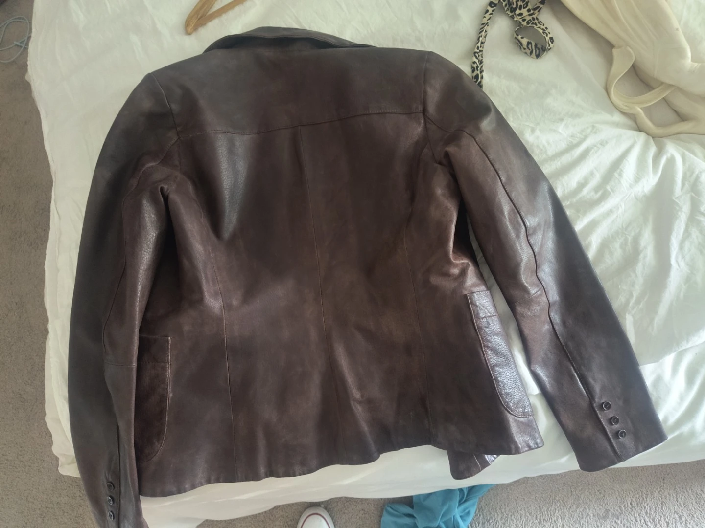 🍂 Vintage Style Heavy Leather Blazer Jacket – XS/S - photo 2