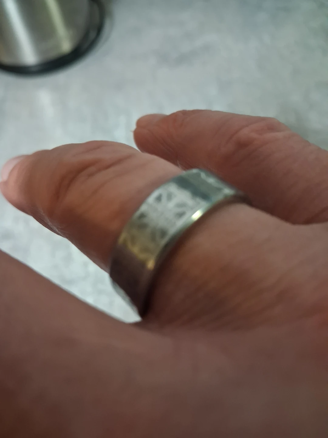 Men's size tungsten ring