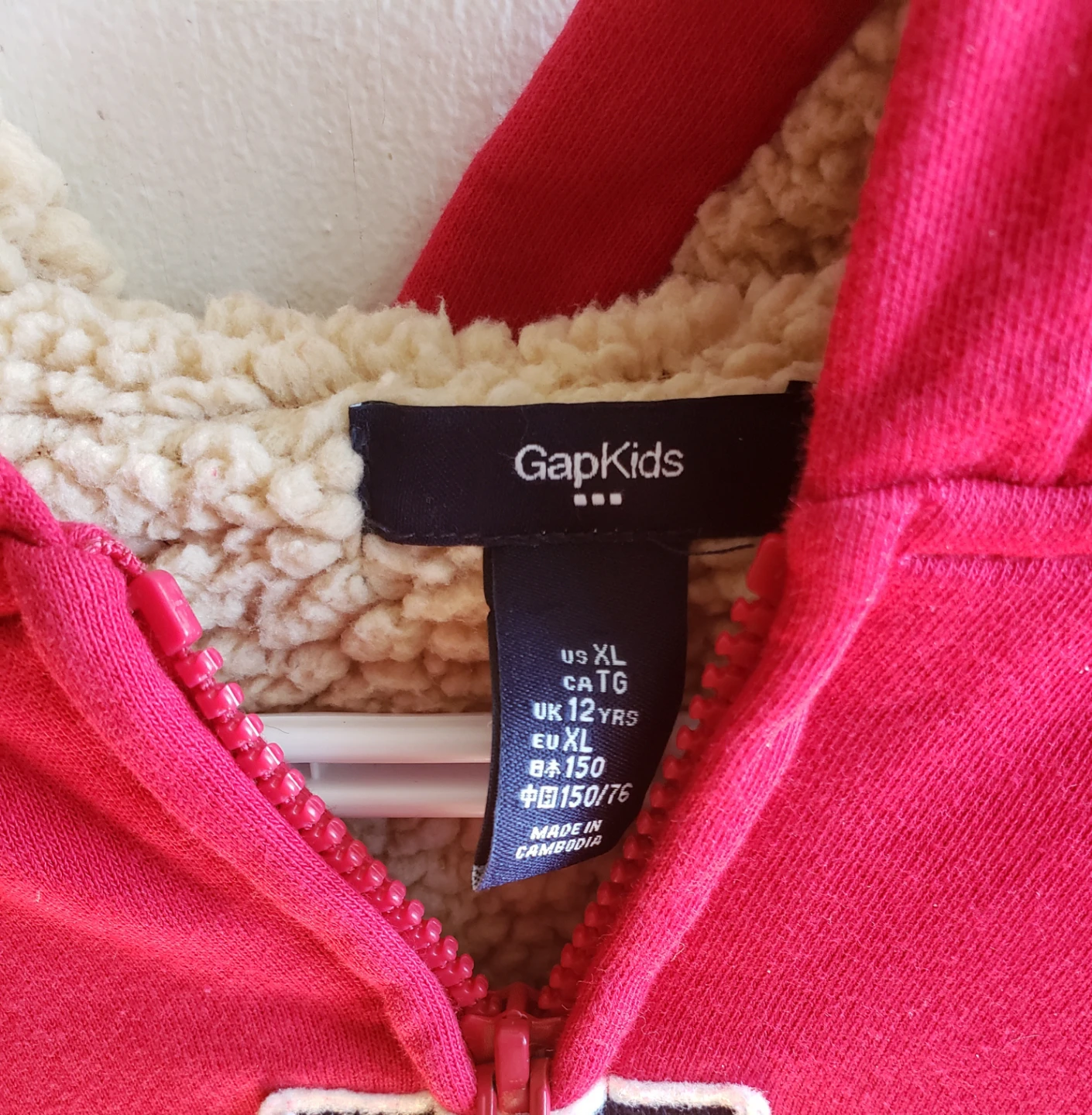 GapKids Sherpa-Lined Red Zip-Up Hoodie - photo 2