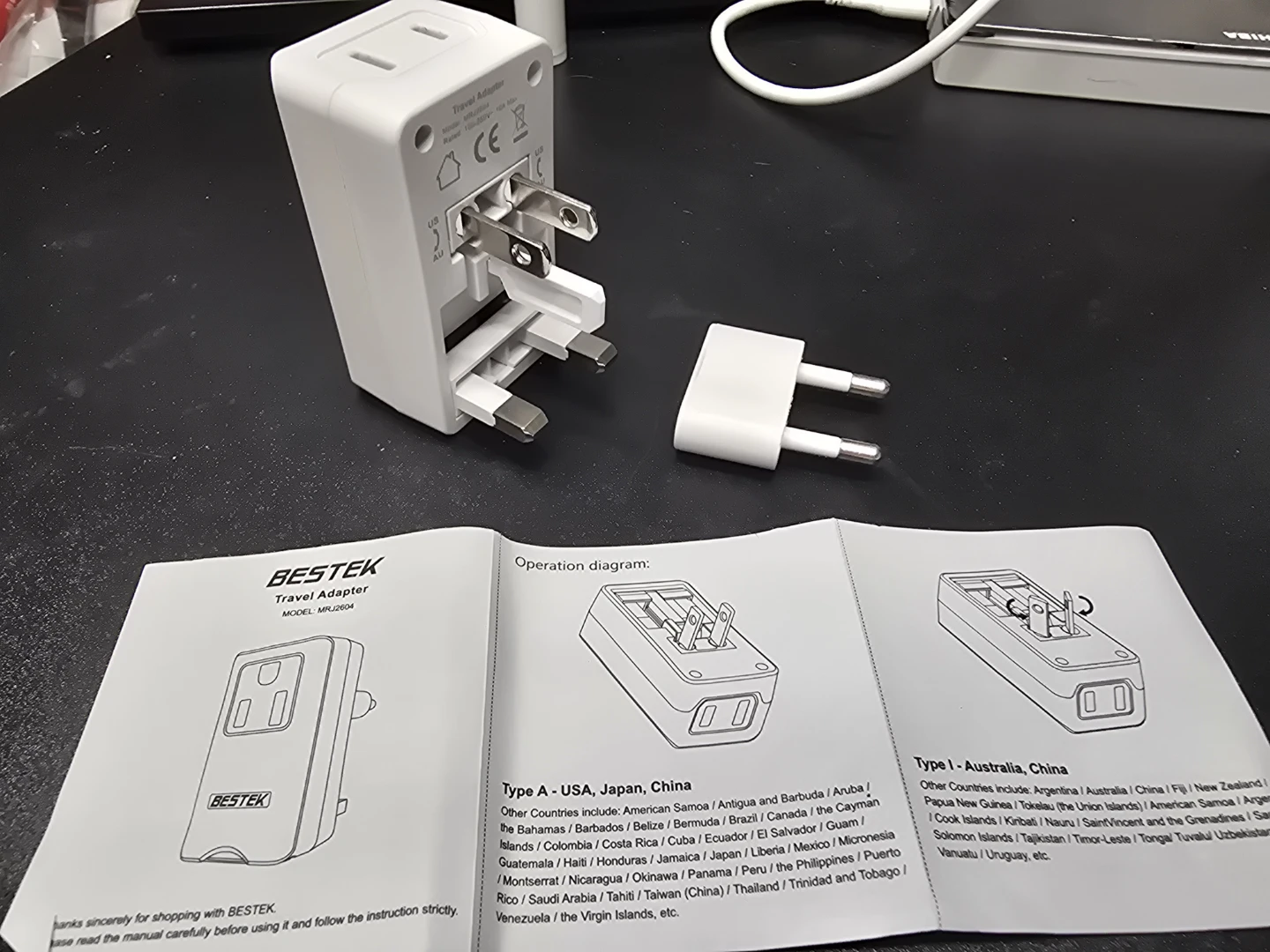 🏈BESTEK Travel Adapter Model MRJ2604