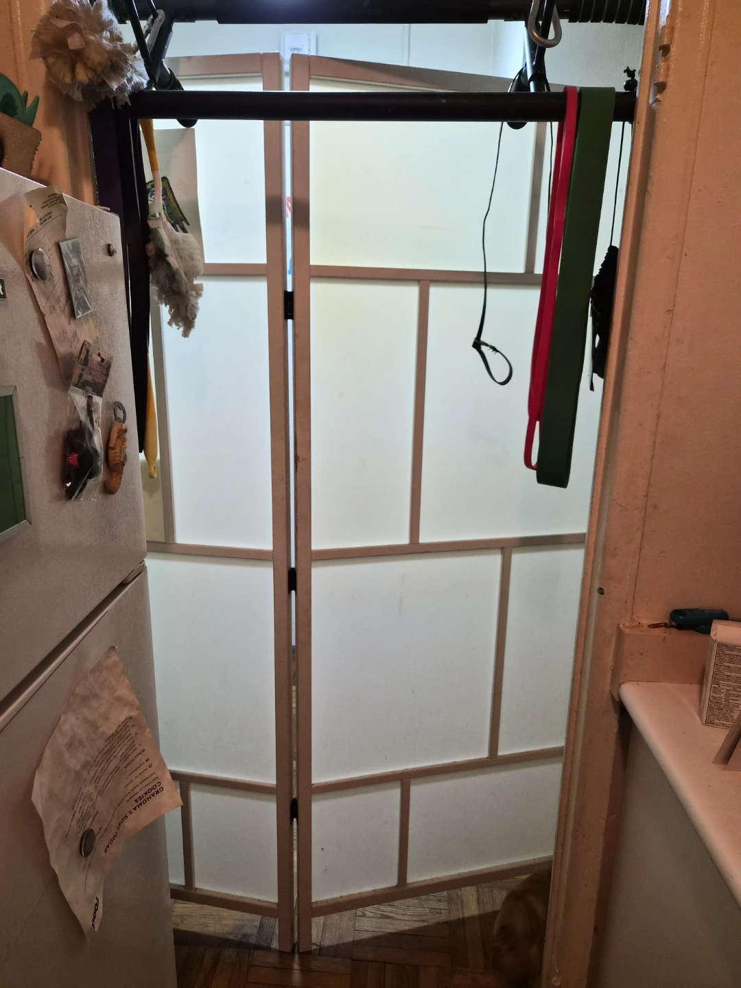 White 3-Panel Wood Room Divider - photo 5