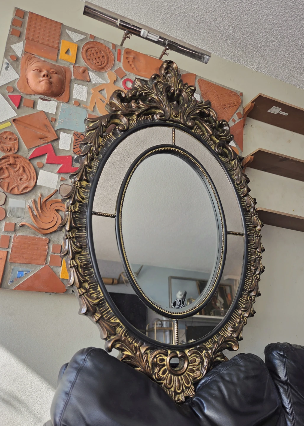XL (66" × 42") Ornate Decorative Oval Wall Mirror - photo 2