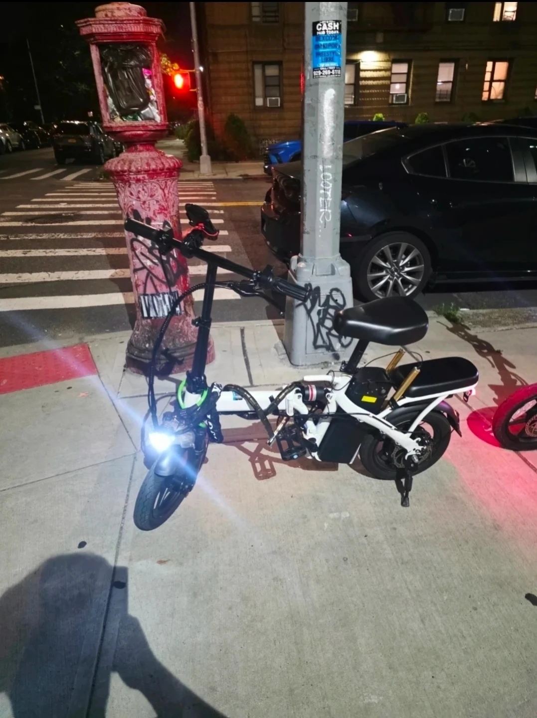 White Foldable Electric Bicycle