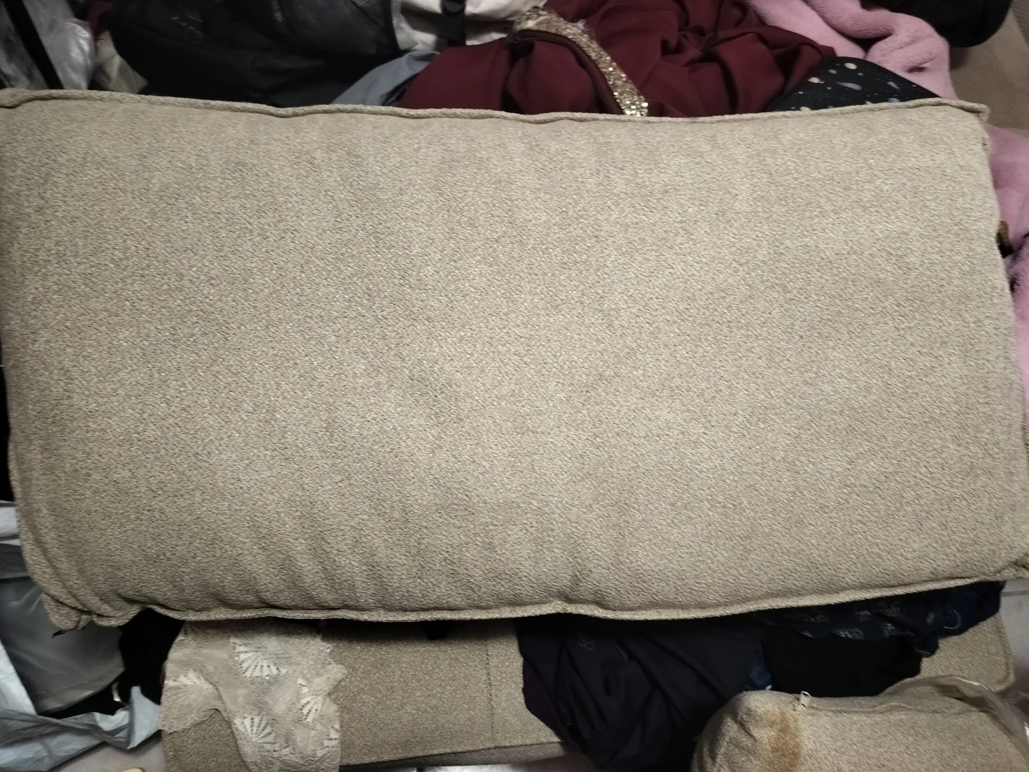 🏈 Beige Rectangular Throw Pillow for bed or sofa couch