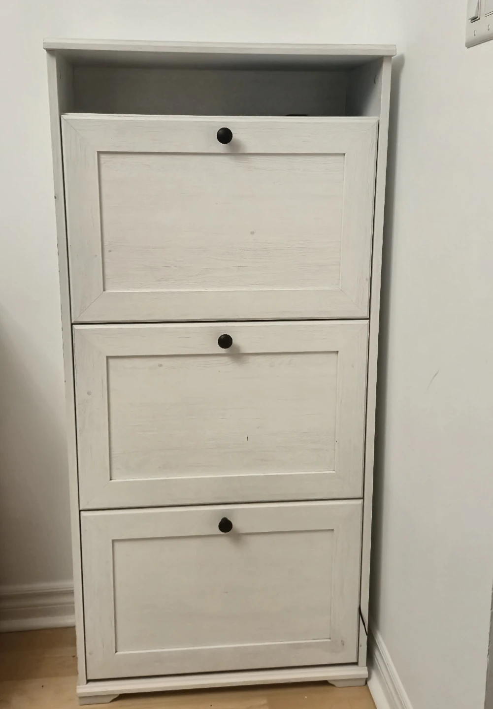 White 3-Tier Shoe Storage Cabinet