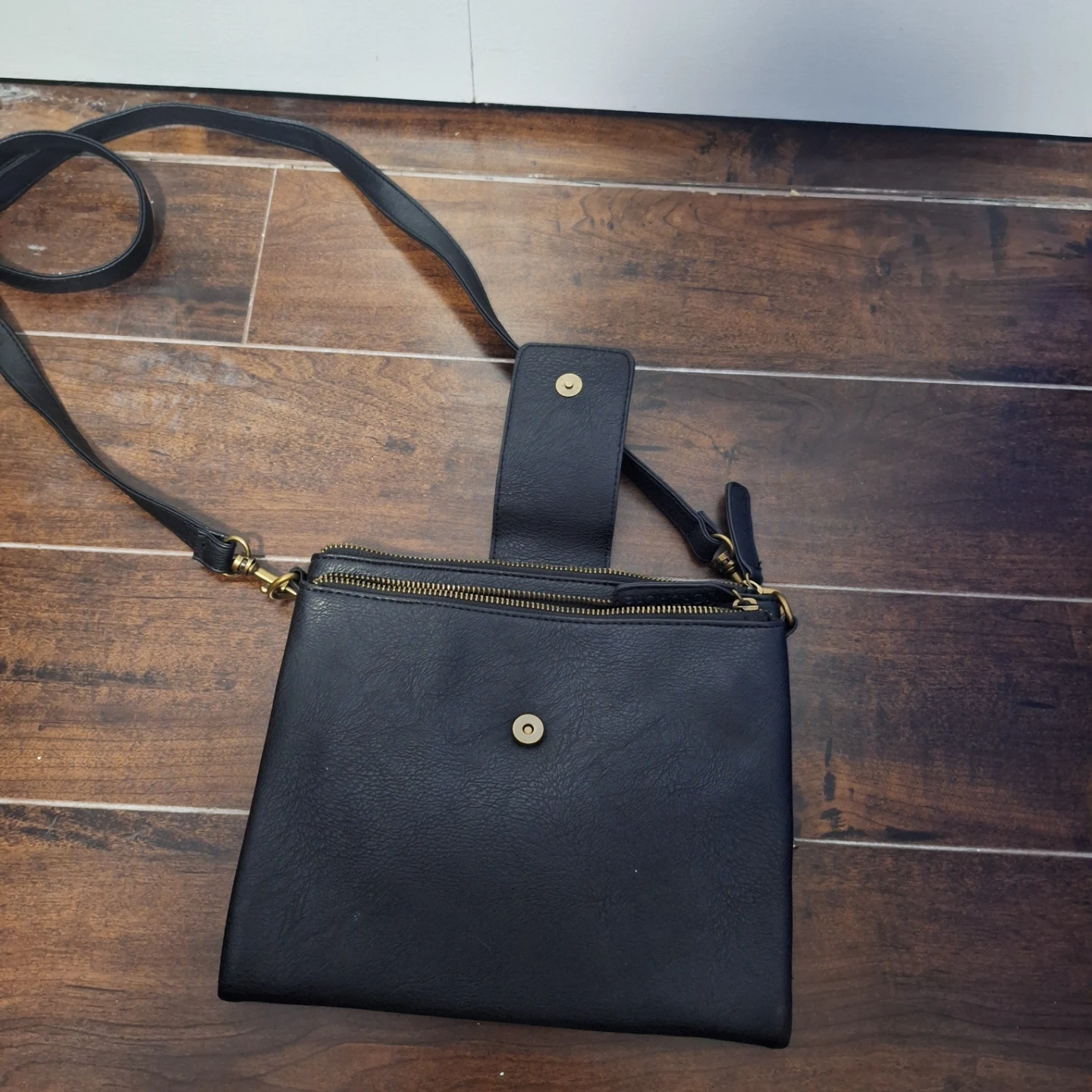 Black Leather Patchwork Shoulder Bag - photo 4