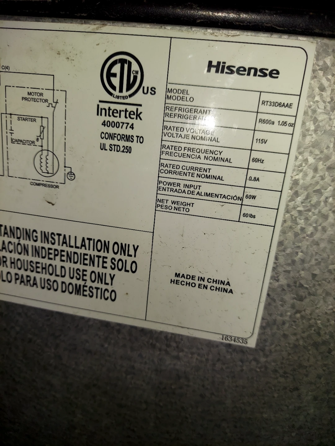 Hisense Refrigerator RT33D6AAE