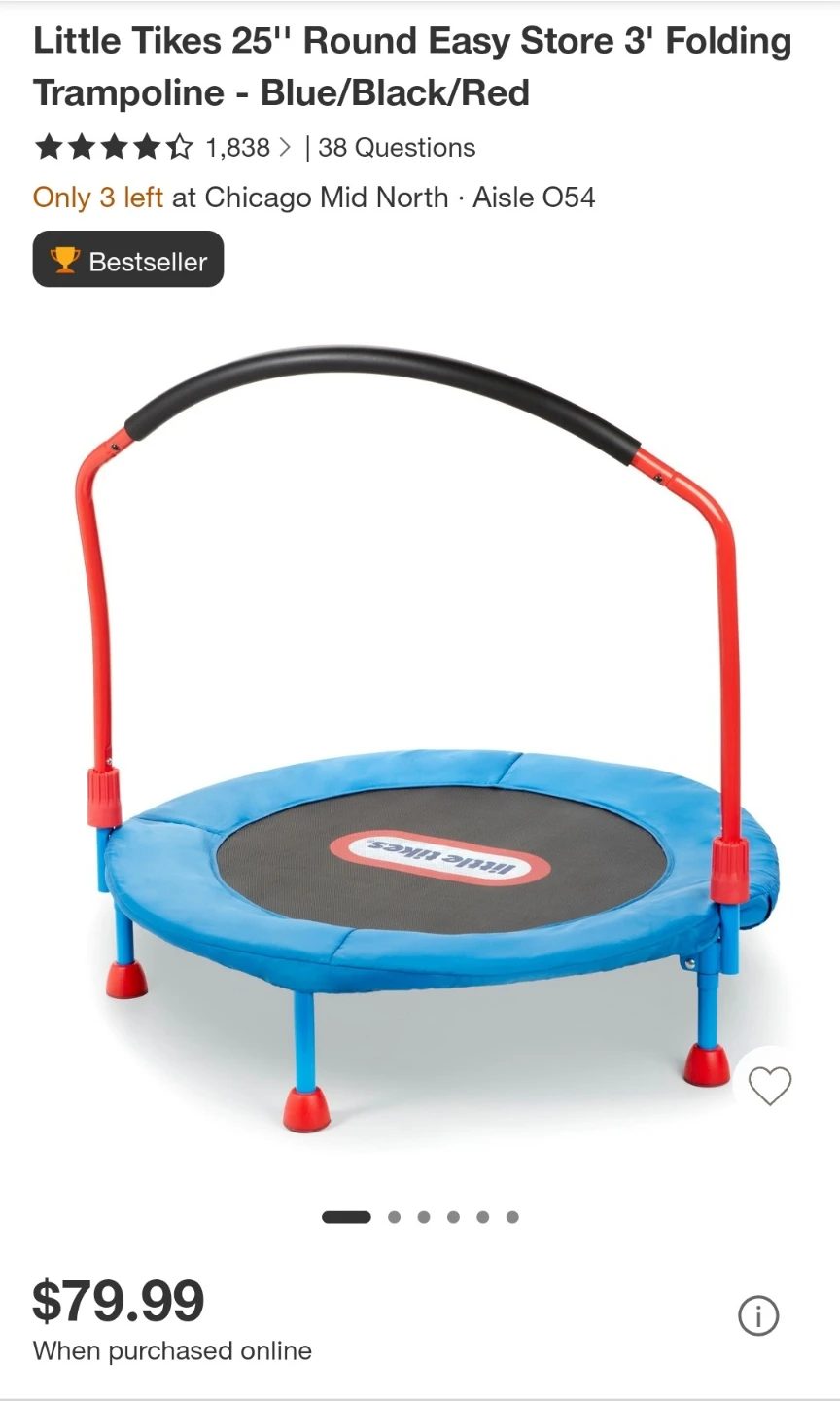 Little Tikes 3' Easy Store Folding Trampoline - photo 4