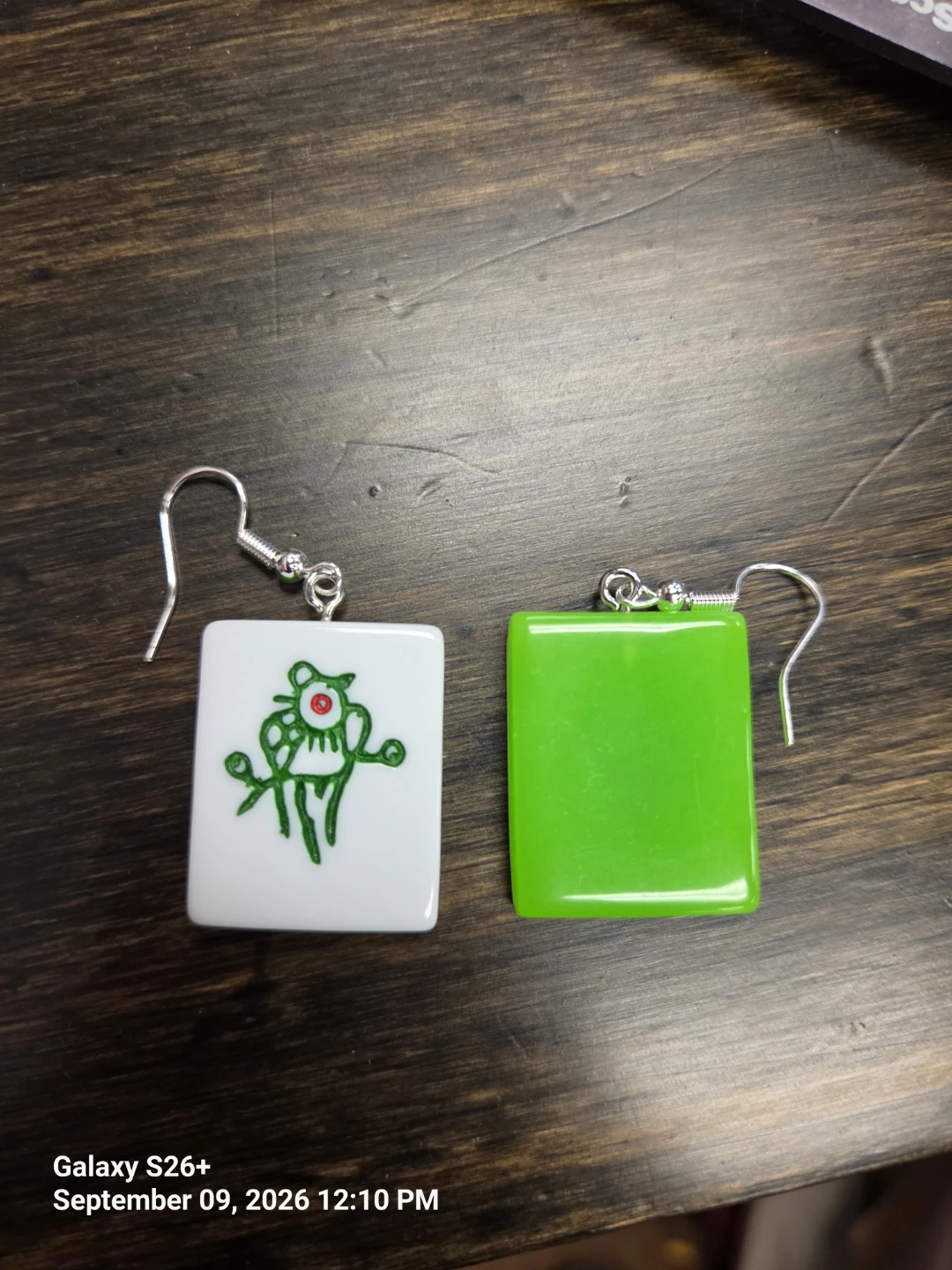 Mahjong Tile Earrings