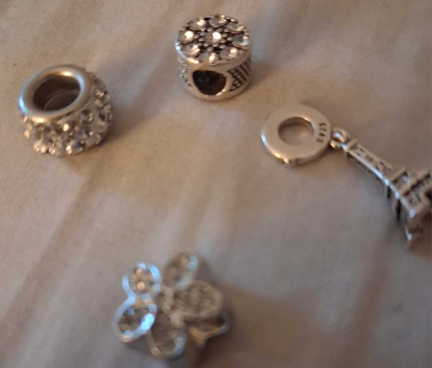 Set of 4 S925 Silver Charm Beads - photo 3