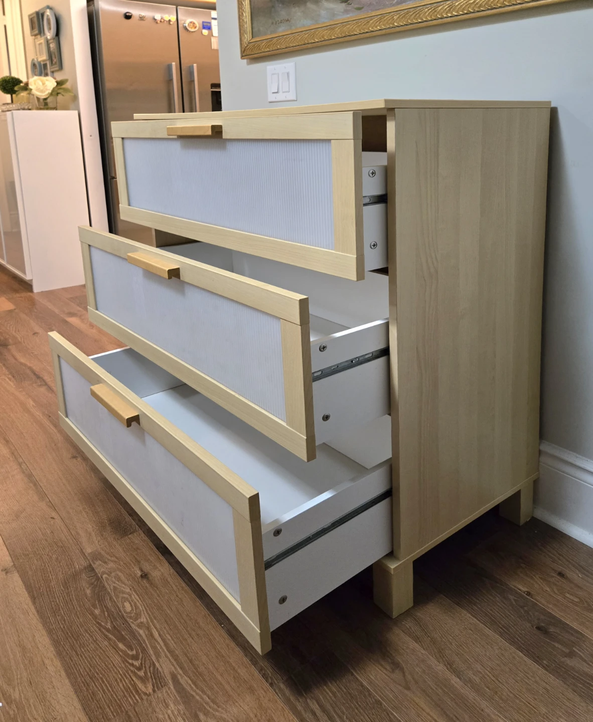 IKEA 3-Drawer Dresser with Frosted Panels - photo 3