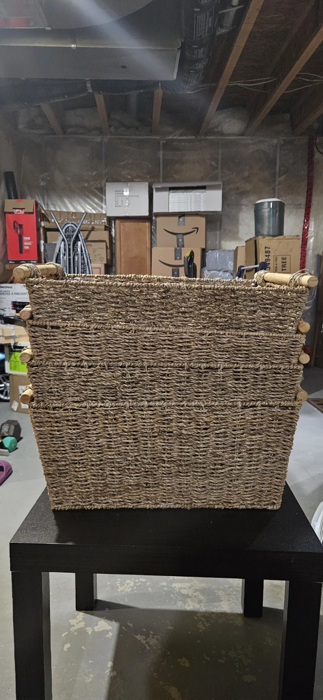 Set of 4 Woven Storage Baskets with Handles