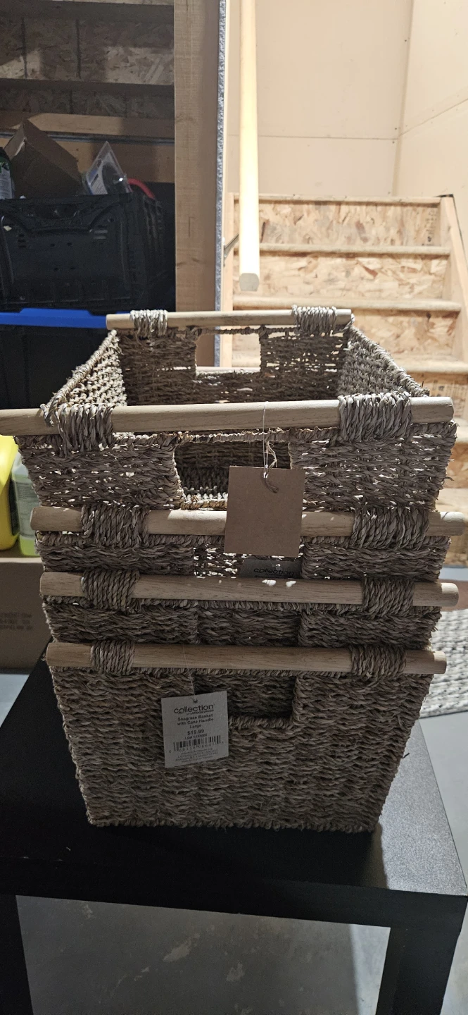 Set of 4 Woven Storage Baskets with Handles - photo 4