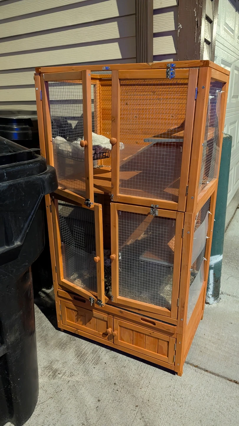Wooden Multi-Level Small Animal Hutch