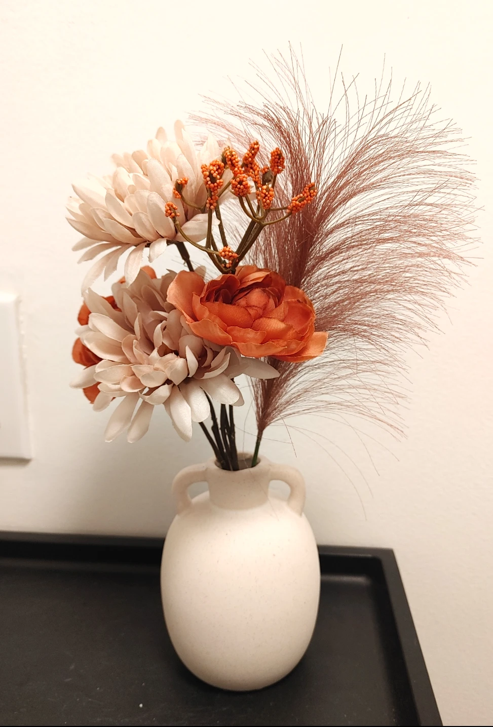 Ceramic Bud Vase with Artificial Floral Arrangement