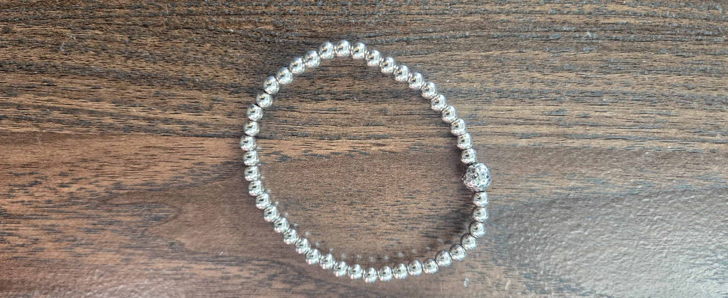 Silver Beaded Stretch Bracelet