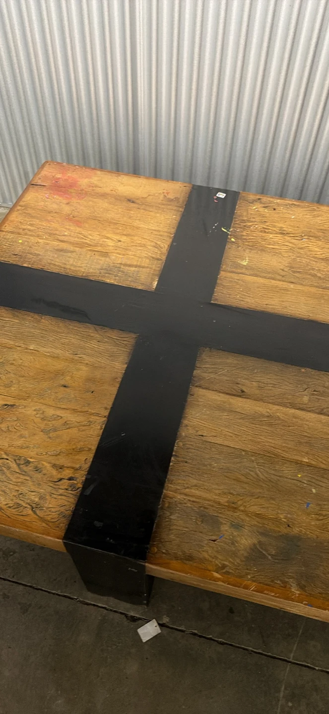 Rustic Wood and Metal Coffee Table - photo 4