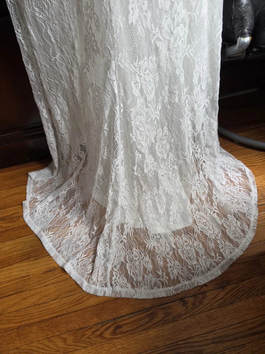White Lace Pearl Embellished Dress 🏈 - photo 5