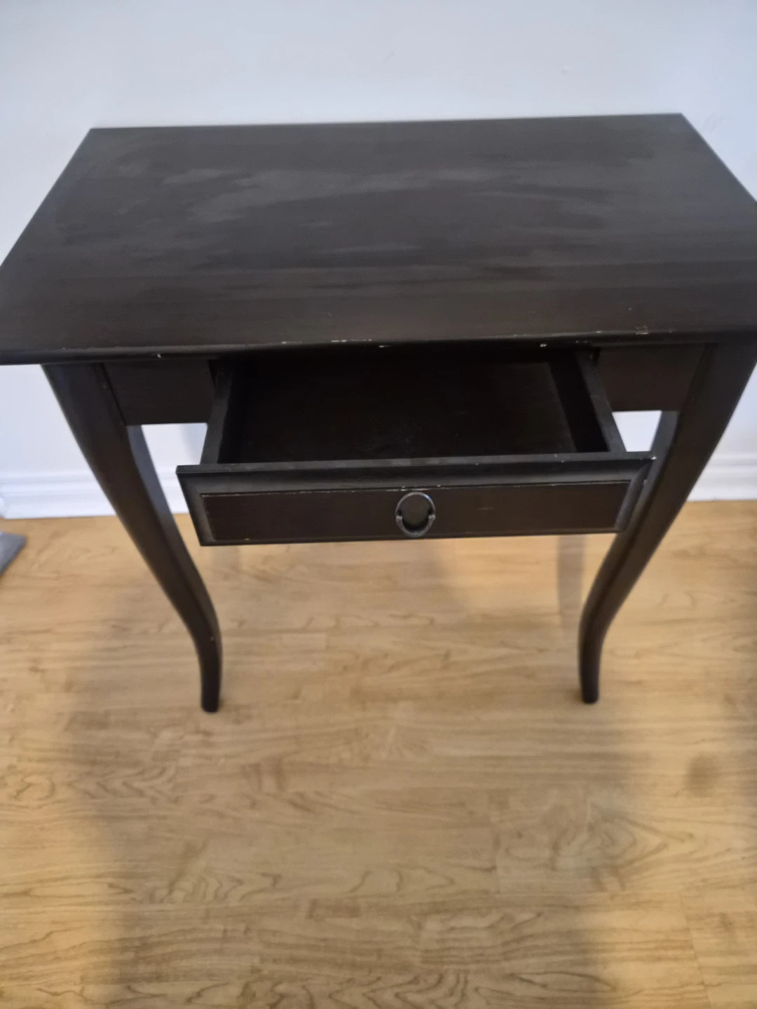Dark Wood Accent Table with Drawer - photo 2