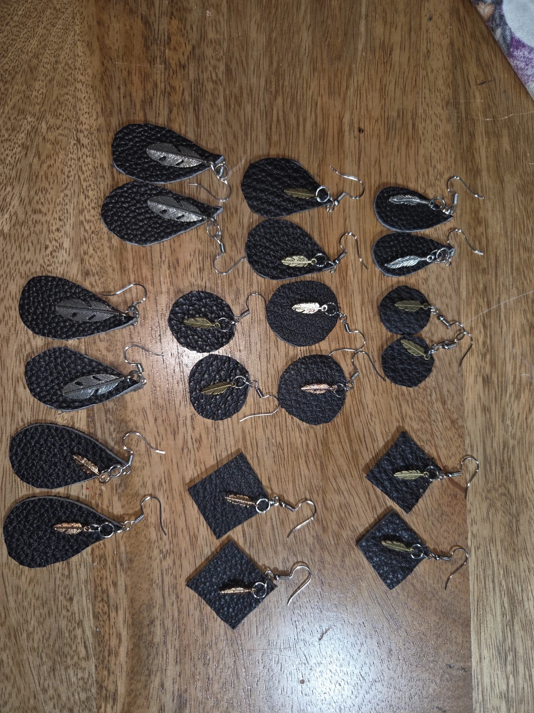Assorted Leather and Feather Earrings Bundle