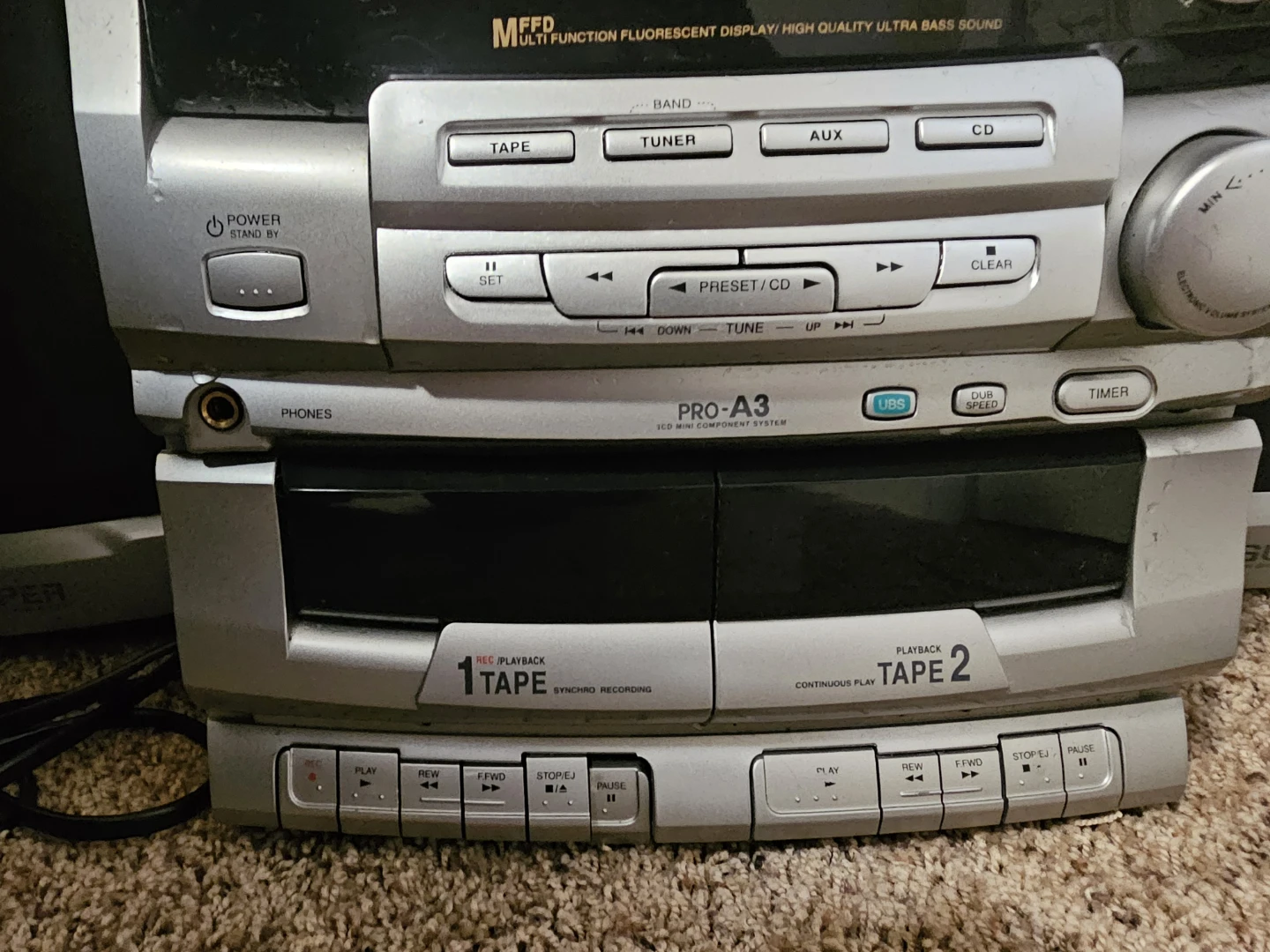 Classic Aiwa CX-NA115 stereo, cd, and cassette player - photo 3