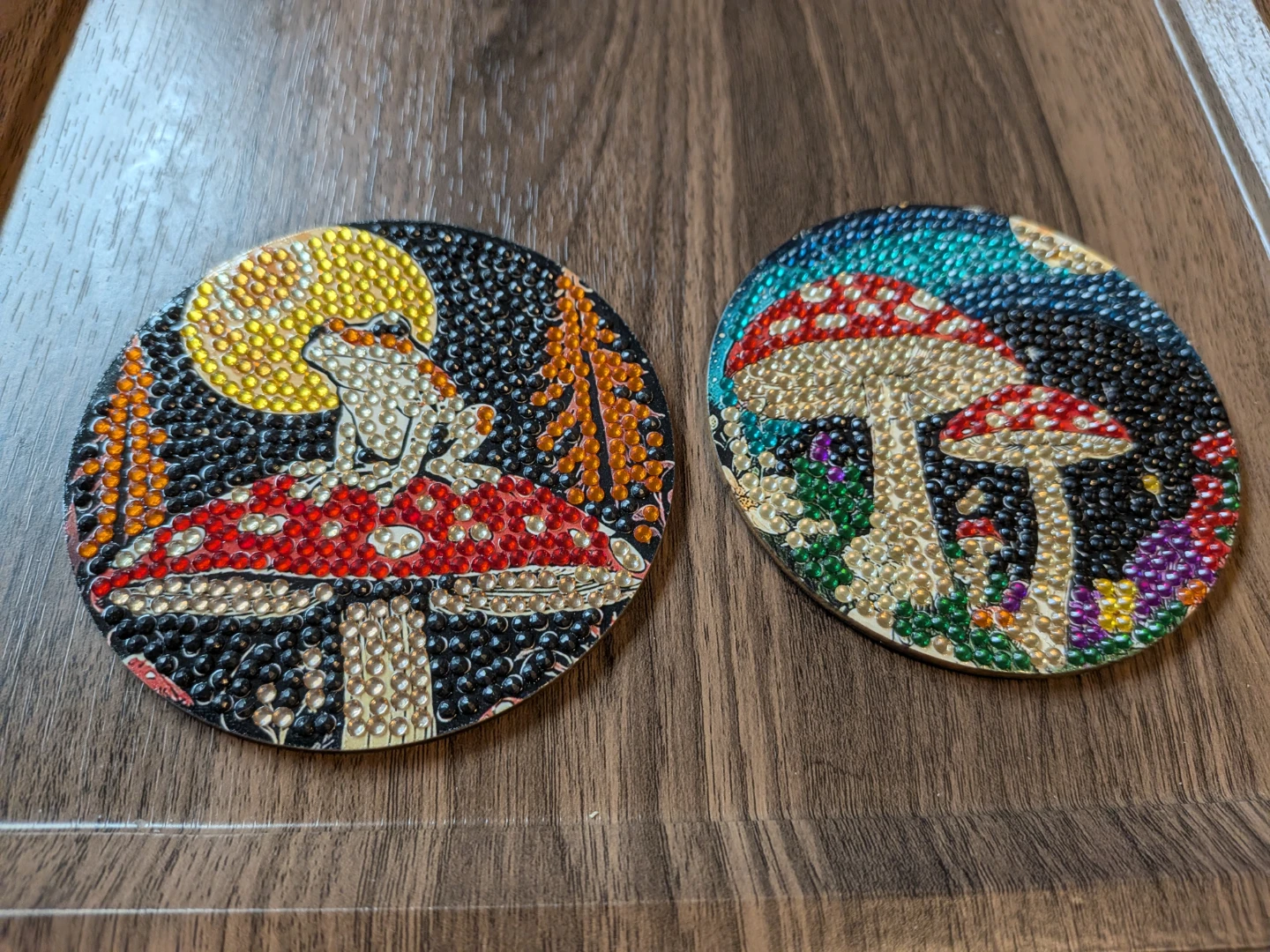 Set of 8 Mushroom Diamond Art Coasters - photo 2