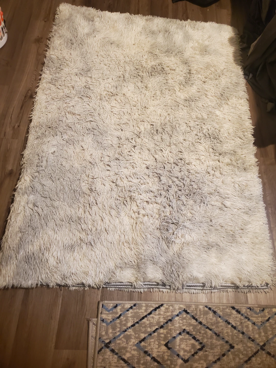 Cream White Shag Area Rug