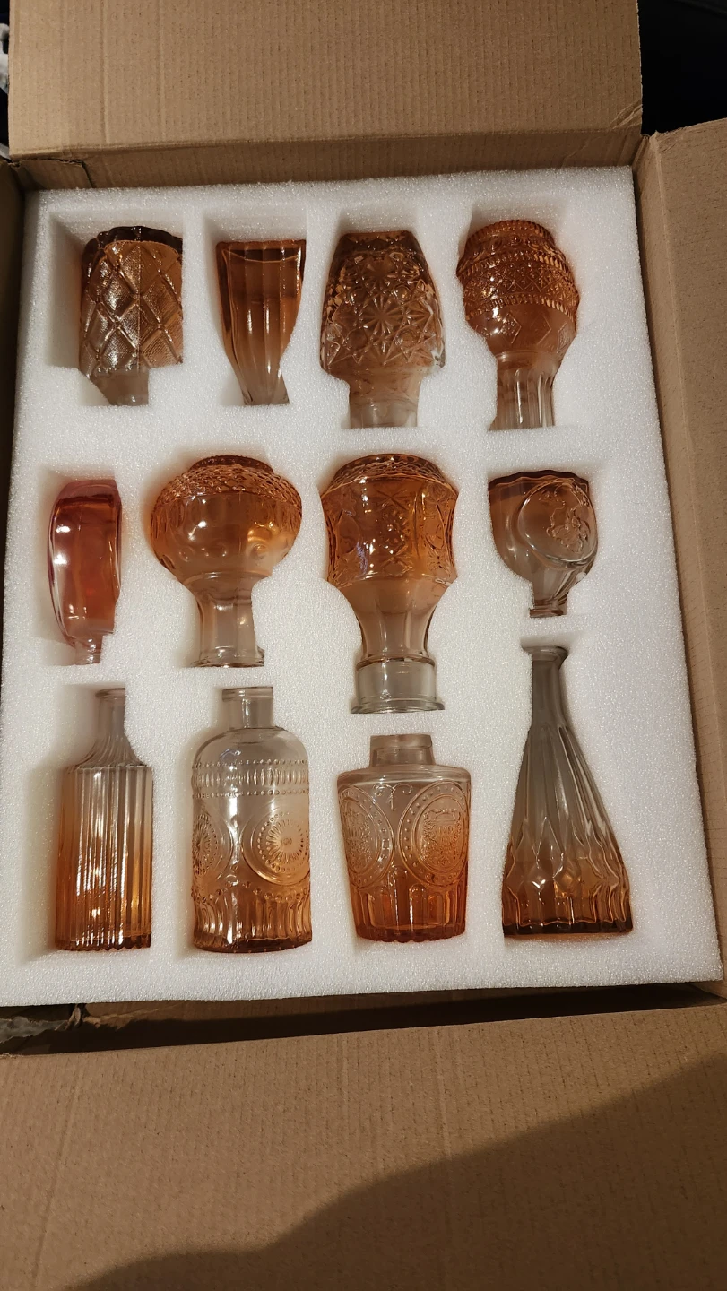 Set of 12 Orange Glass Bud Vases - photo 4