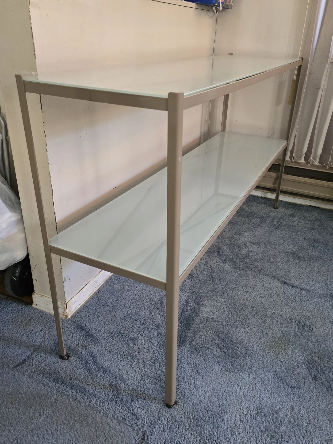 Metal and Frosted Glass Console Table - photo 2